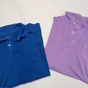 Lot of 2 Vineyard Vines Pima Cotton Pocket Polo Shirts Blue & Purple Men's Large
